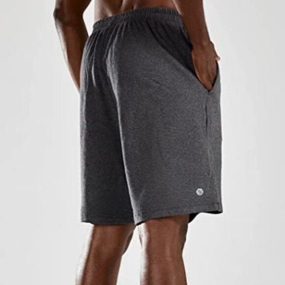 BALEAF Men's 9" Gym Shorts Cotton Casual Sweat Shorts, SMALL - Picture 5 of 6